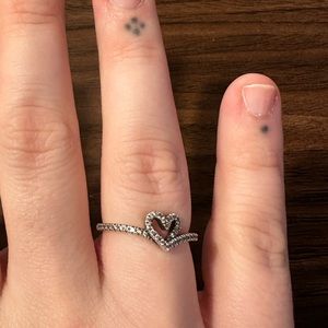 Pandora wishbone heart ring